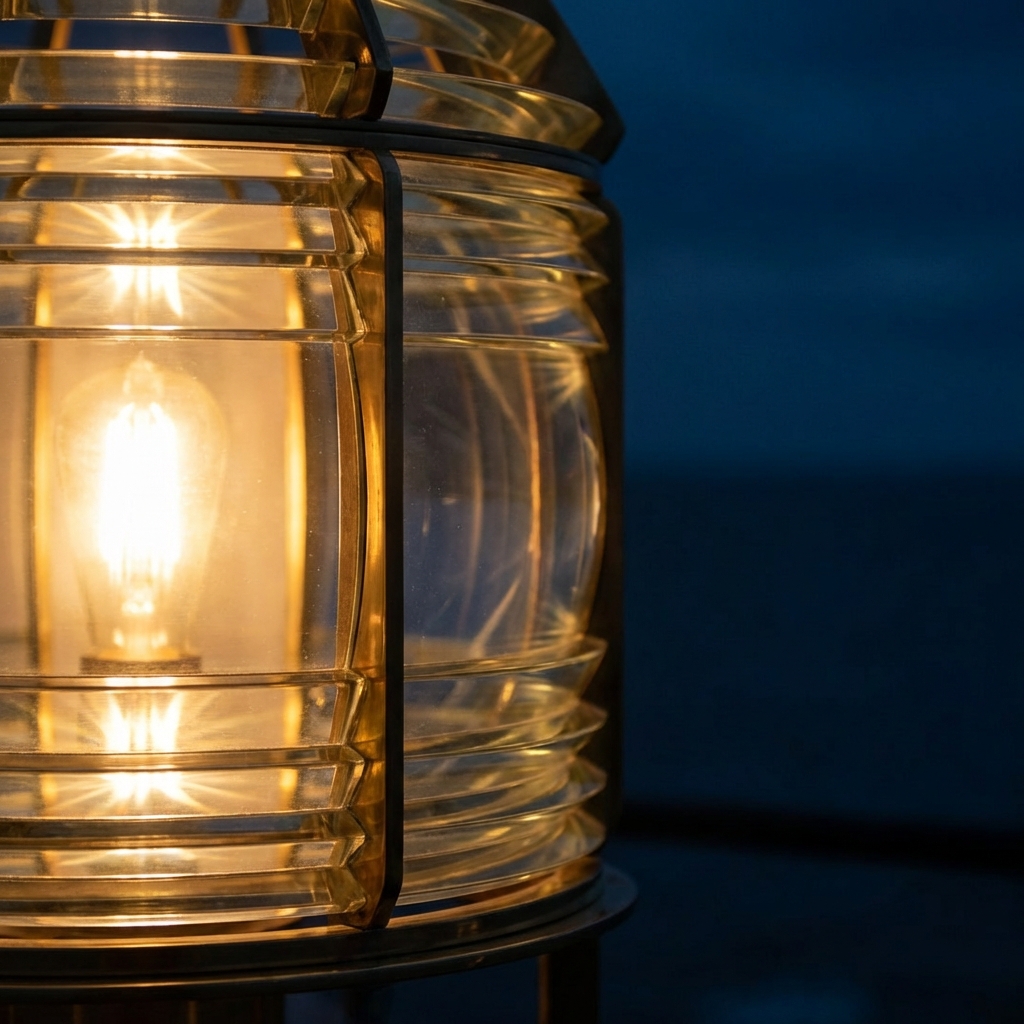 Close-up of Lighthouse Fresnel Lens - Technical Precision